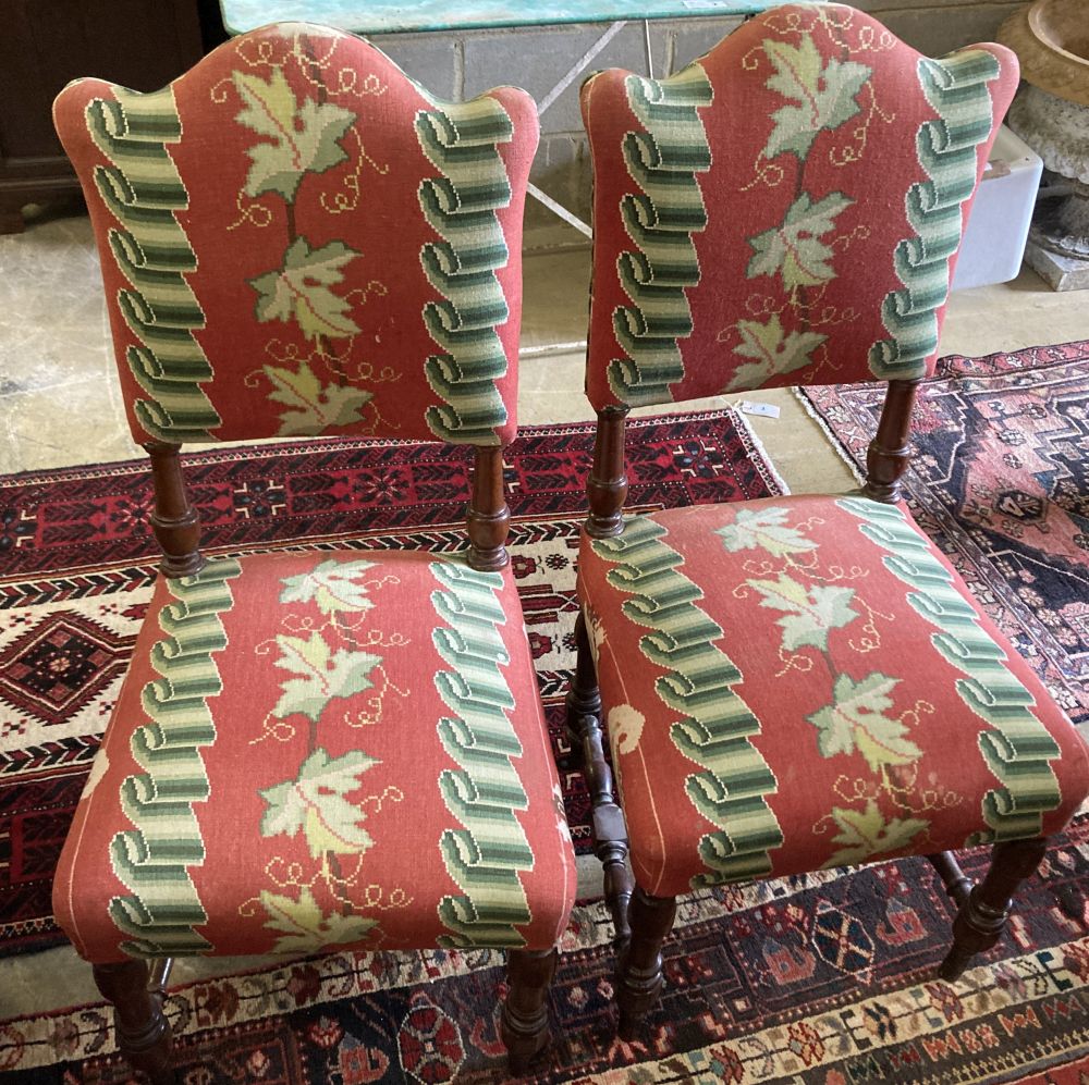A set of six 18th century style upholstered dining chairs